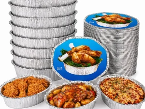 Envases de aluminio ovalados con tapa incluida