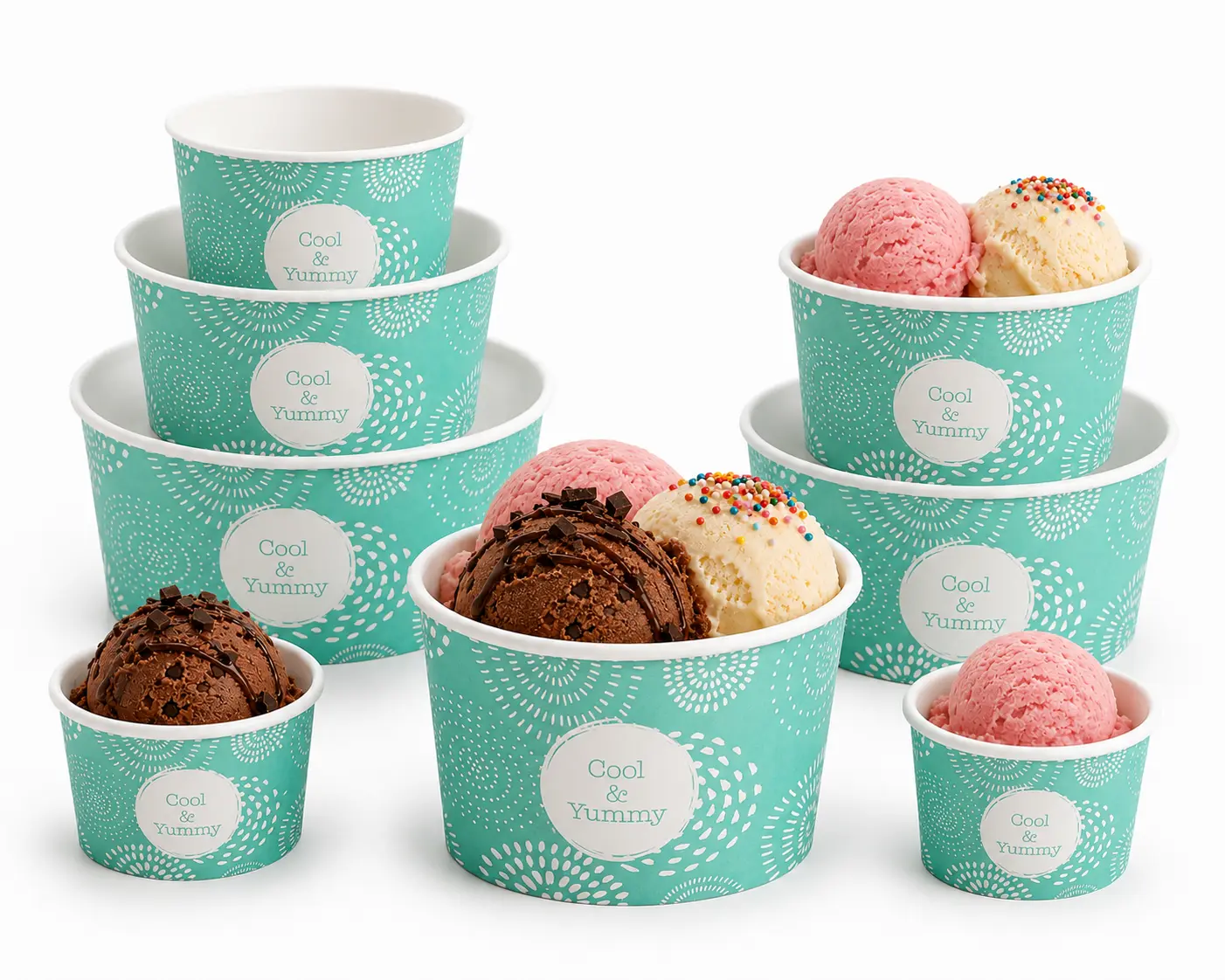 Tarrinas de Helado - 140ml 1 tarrinas de cartón para helado