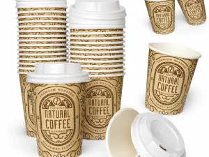 Vasos de café con tapa incluida - 6oz.