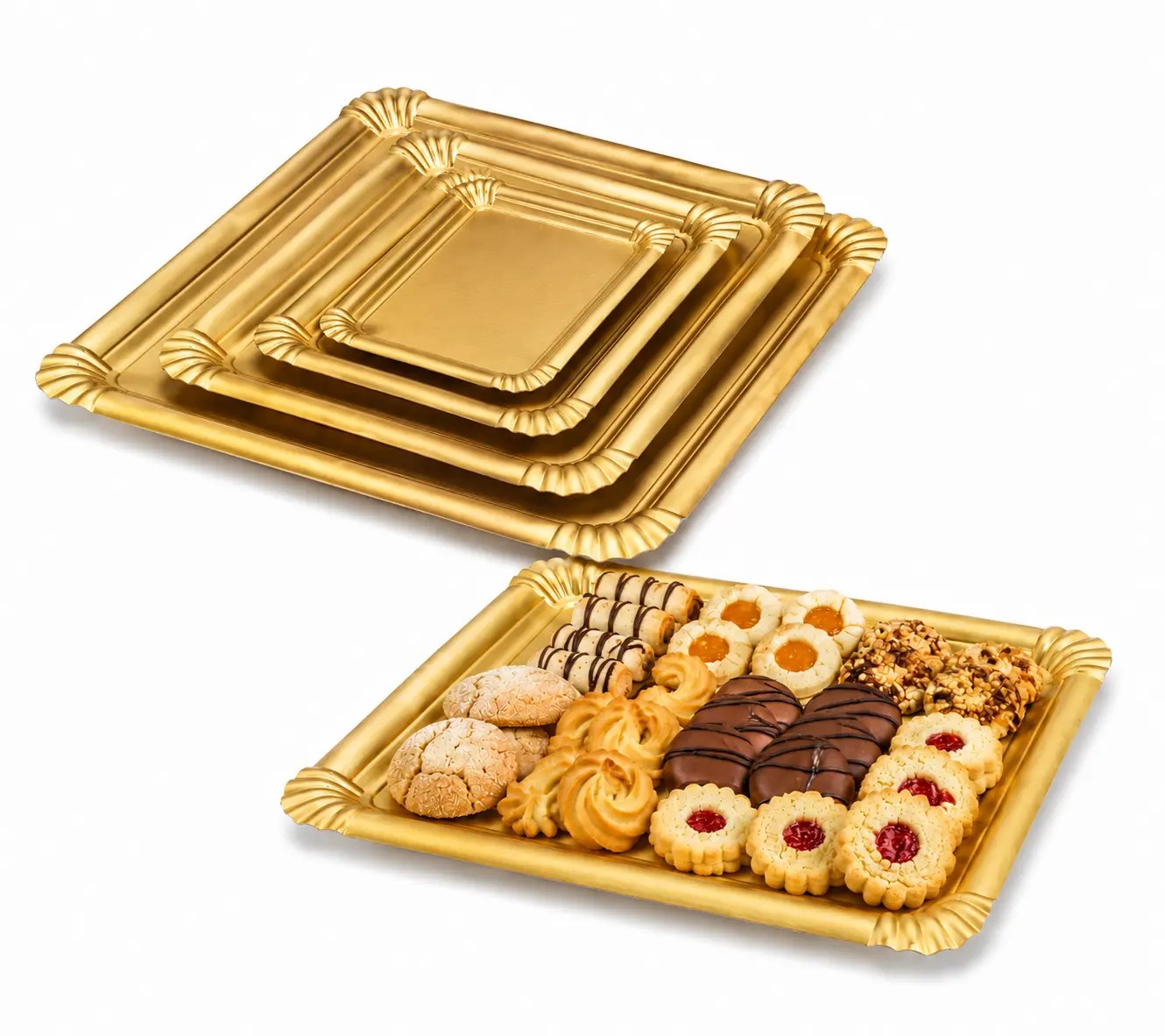 Bandejas Pastelería Oro - Nº4-14x20 1 Bandejas Pastelería Oro - Nº4-14x20