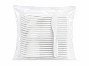 Cuchillos de plástico blancos de 18 cm