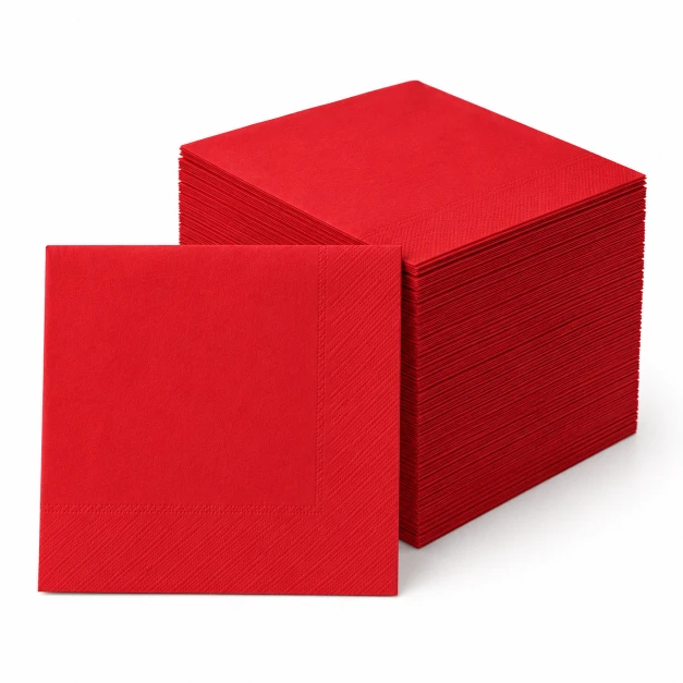Servilletas cenefa rojo - 20x20cm 1 Servilletas cenefa rojo - 20x20cm