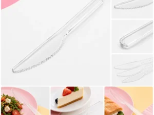 Cuchillos de plástico transparentes reutilizables