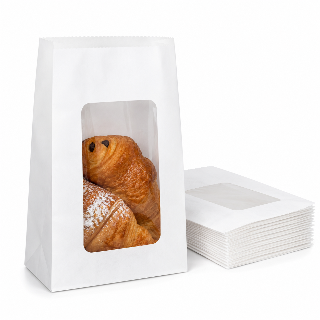 Bolsa de papel kraft con ventana para bollería 12+5x41 cm – 1000 uds 1 BOLSA PAPEL VENTANA BOLLERIA