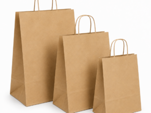 BOLSA PAPEL ASA RIZADA KRAFT 32+21X33 25UDS
