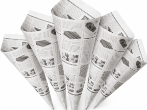 CONO FRITO PAPEL PAPEL PERIODICO 190X185X255 PACK 200UDS*