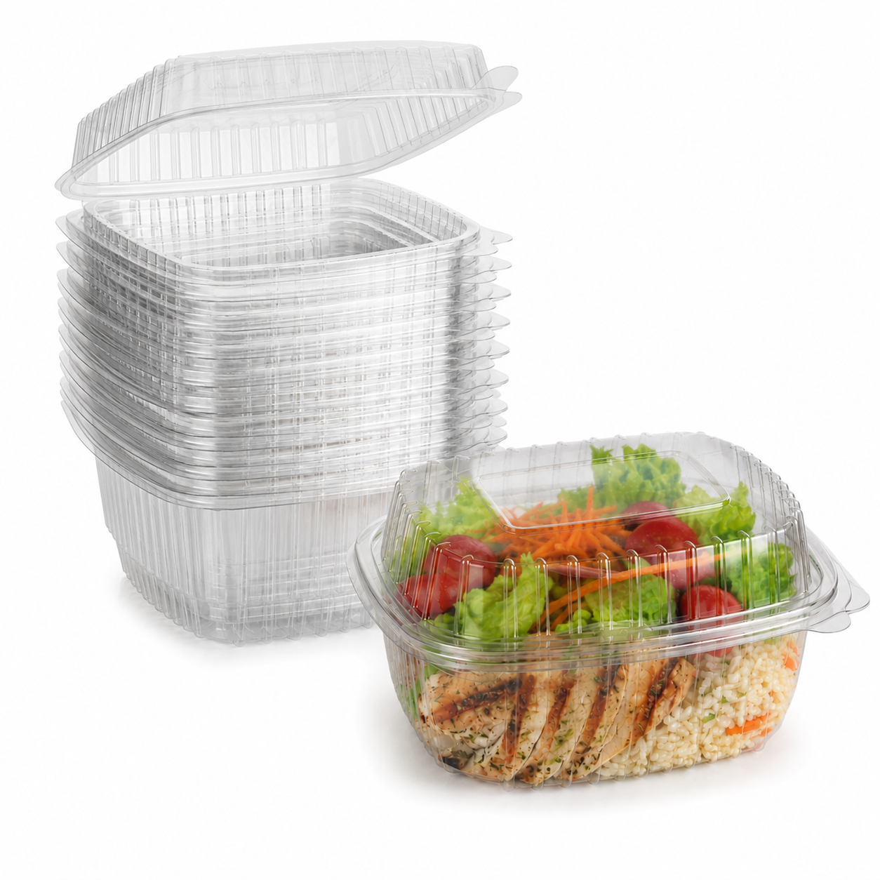 ENVASE PLASTICO PET TAPA ALTA BISAGRA 750CC PACK 50UDS 1 ENVASE PLASTICO PET TAPA ALTA BISAGRA 2000CC PACK 50UDS
