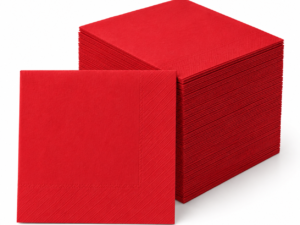 SERVILLETA 20X20 CENEFA ROJA 2H PAQ 100UDS