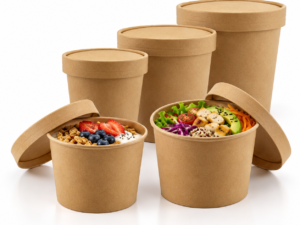 TARRINA SOPERA CARTÓN KRAFT MÁS TAPA INCLUIDA 240ML.